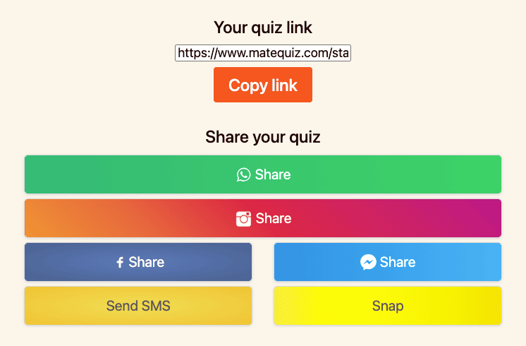 How to share quiz?