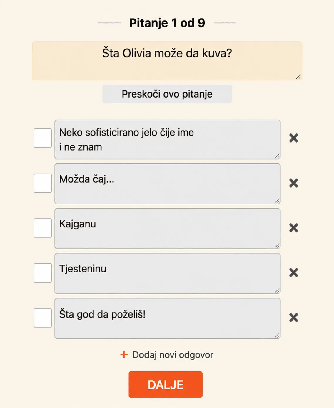 Kako napraviti kviz?