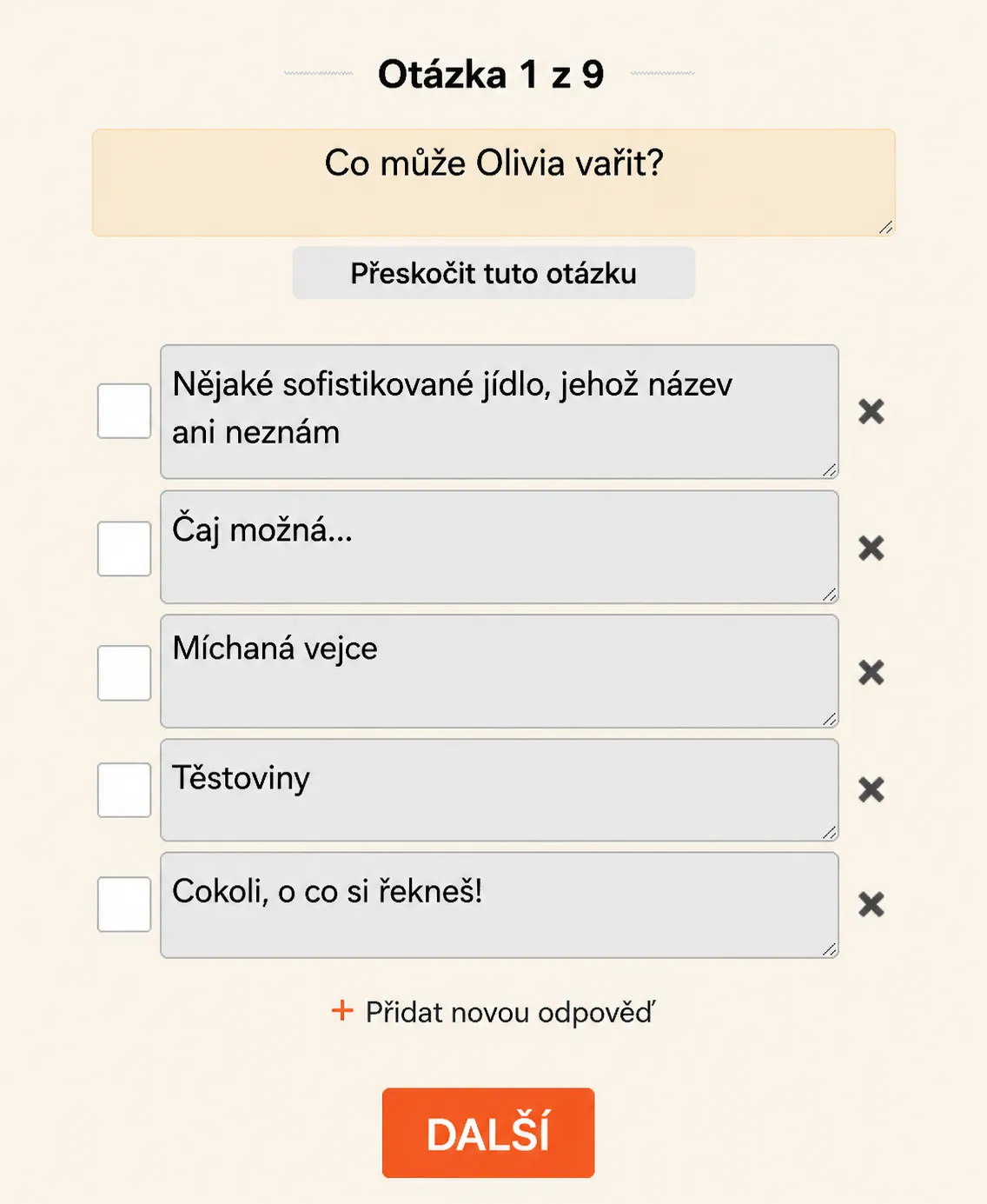 Jak vytvořit kvíz?