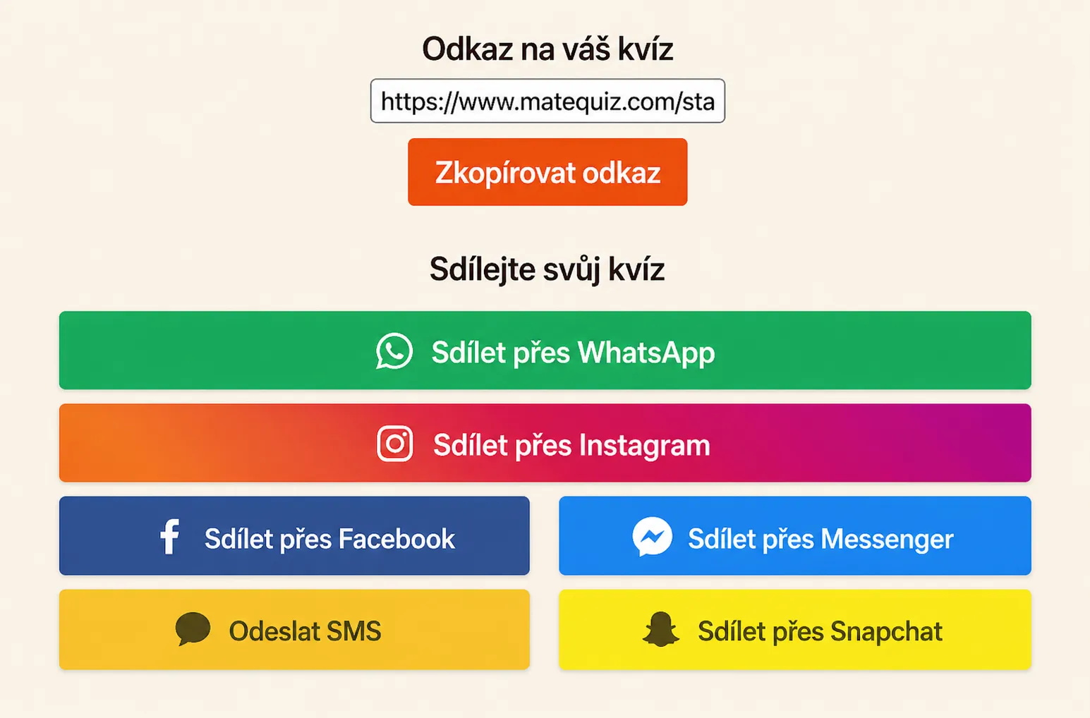 Jak sdílet kvíz?