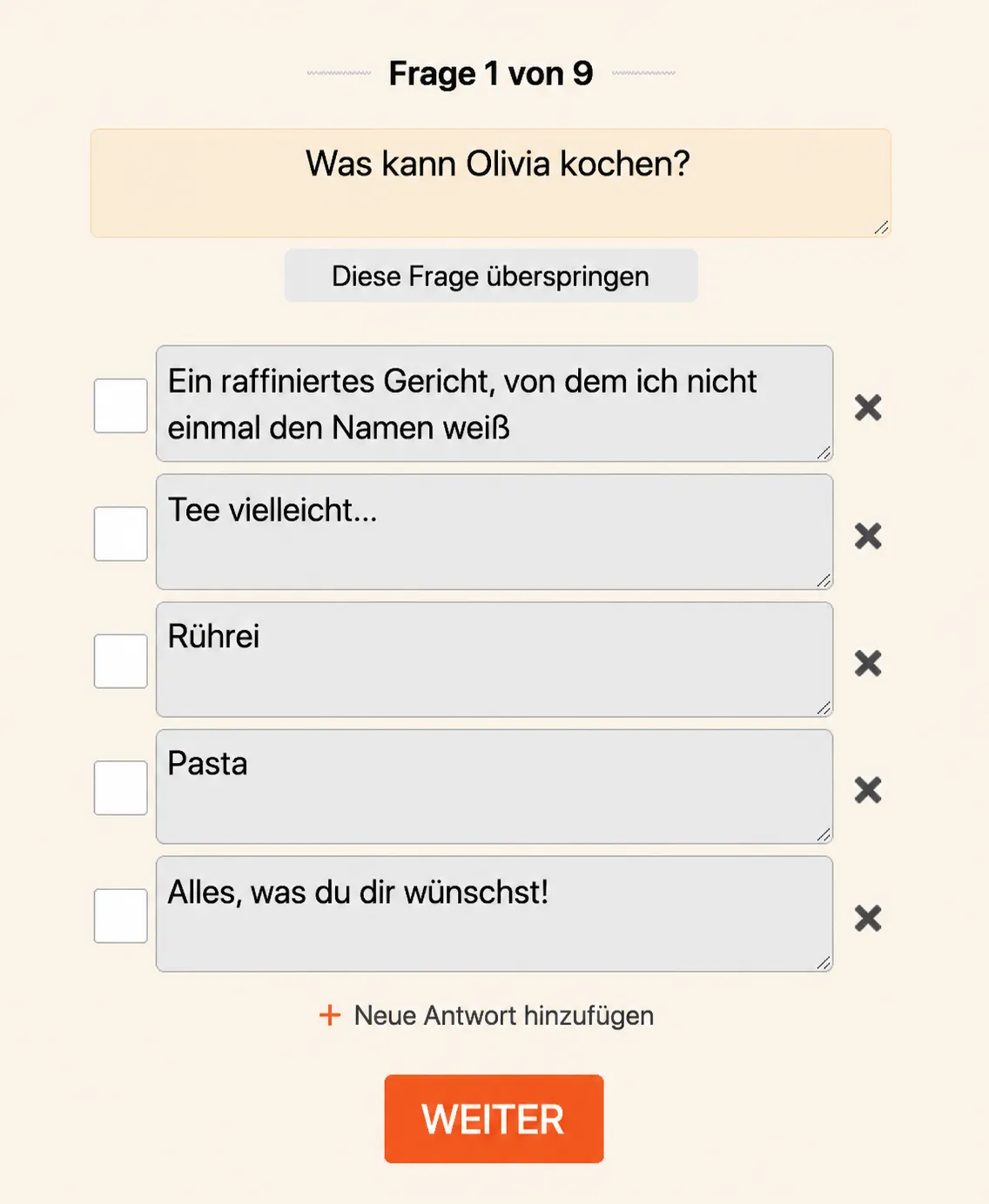   Wie erstelle ich ein Quiz?  