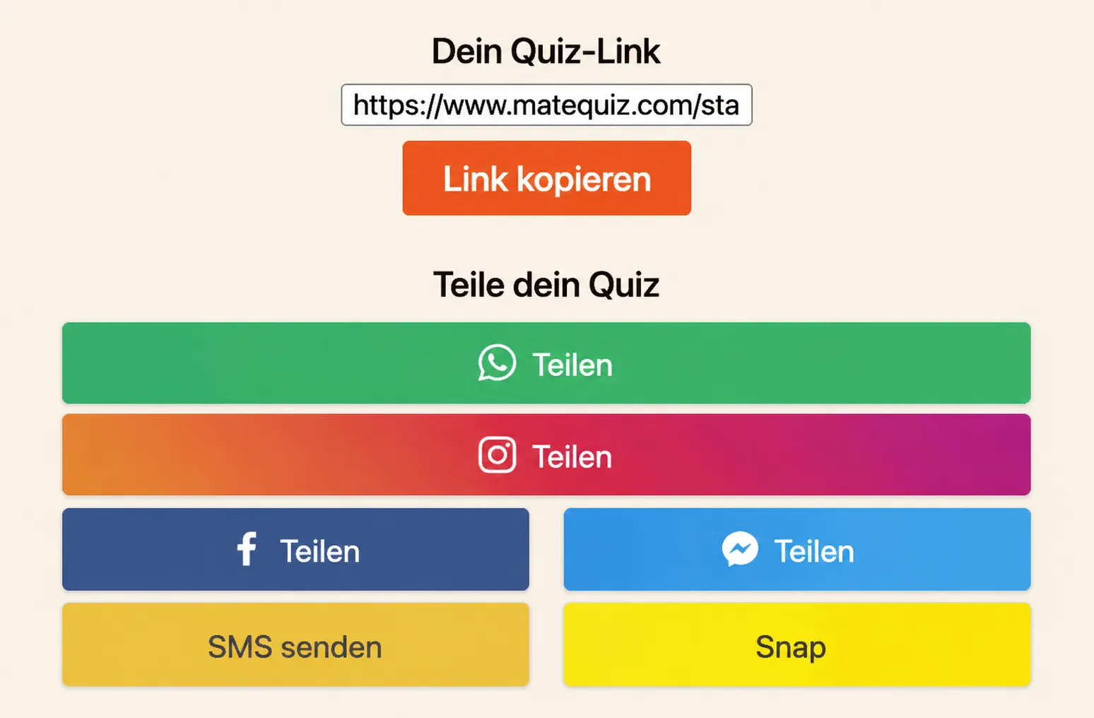   Wie teile ich ein Quiz?  