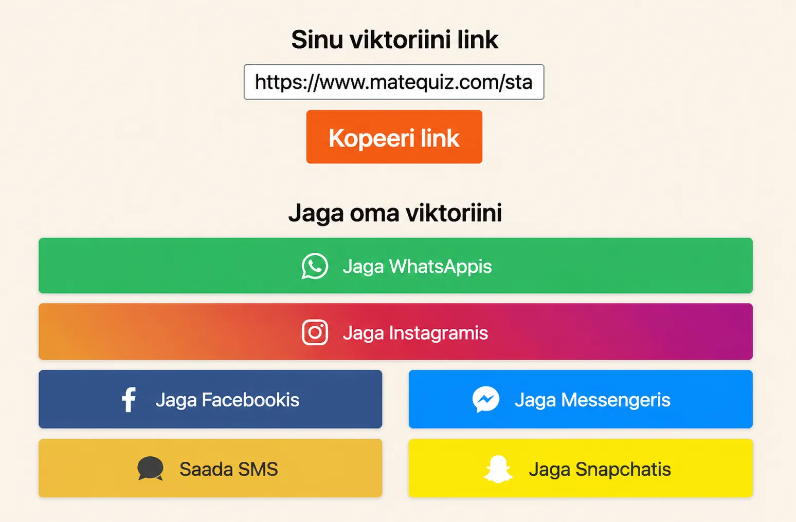 Kuidas jagada viktoriini?