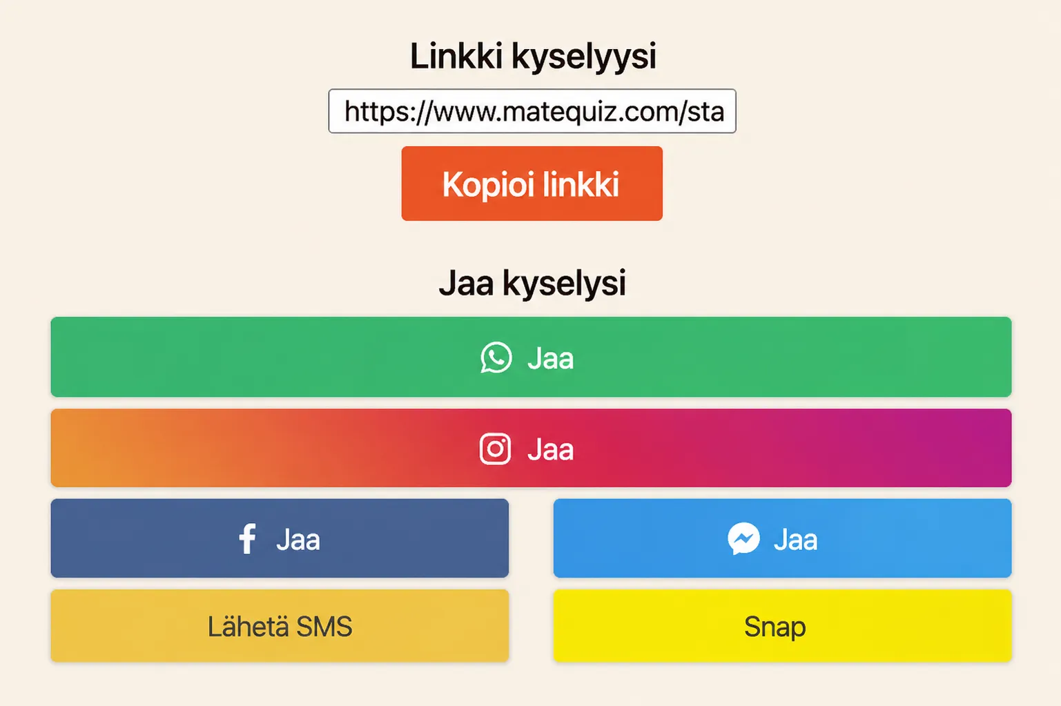   Kuinka jakaa kysely?  