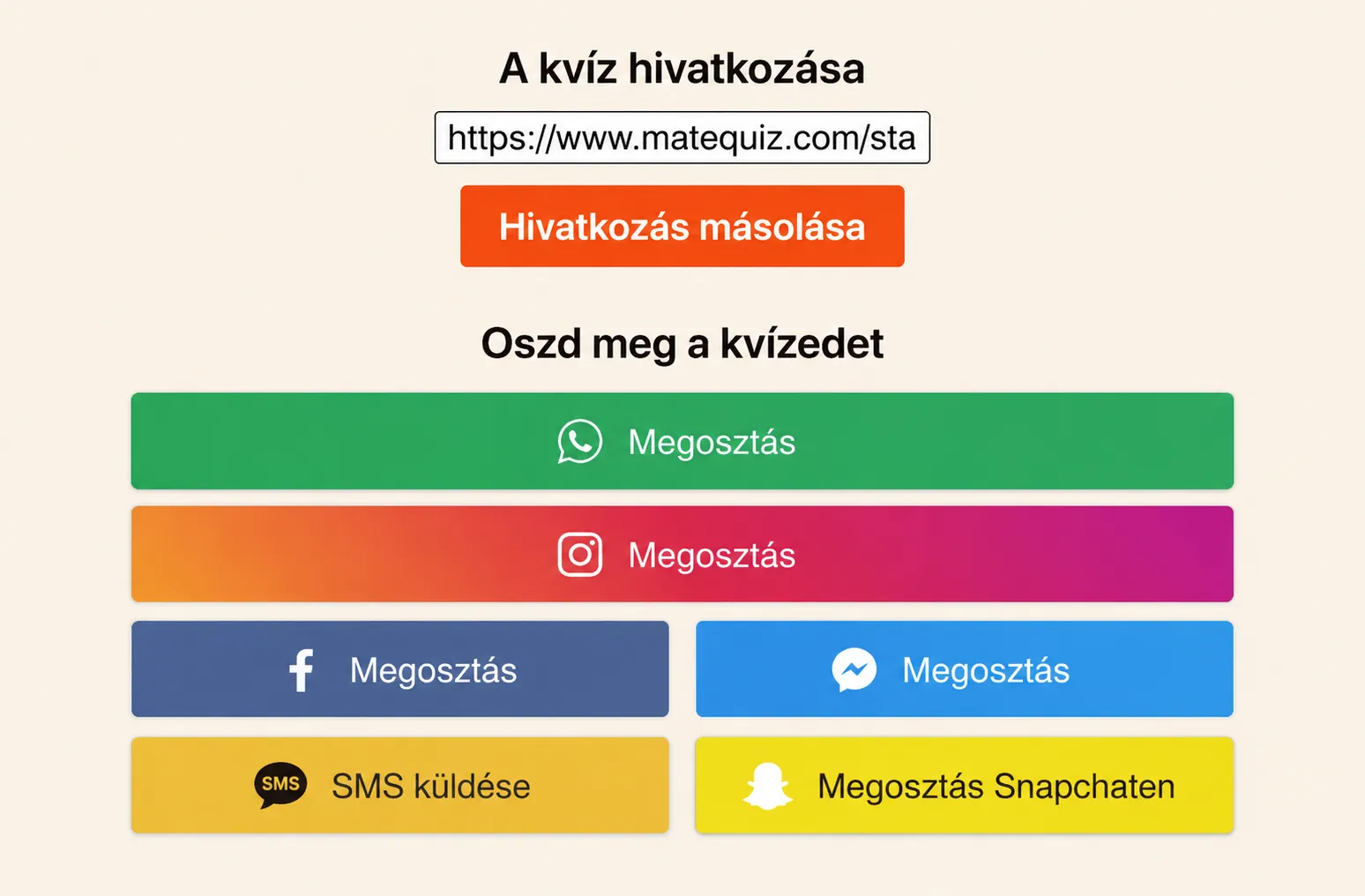 Hogyan oszd meg a kvízt?
