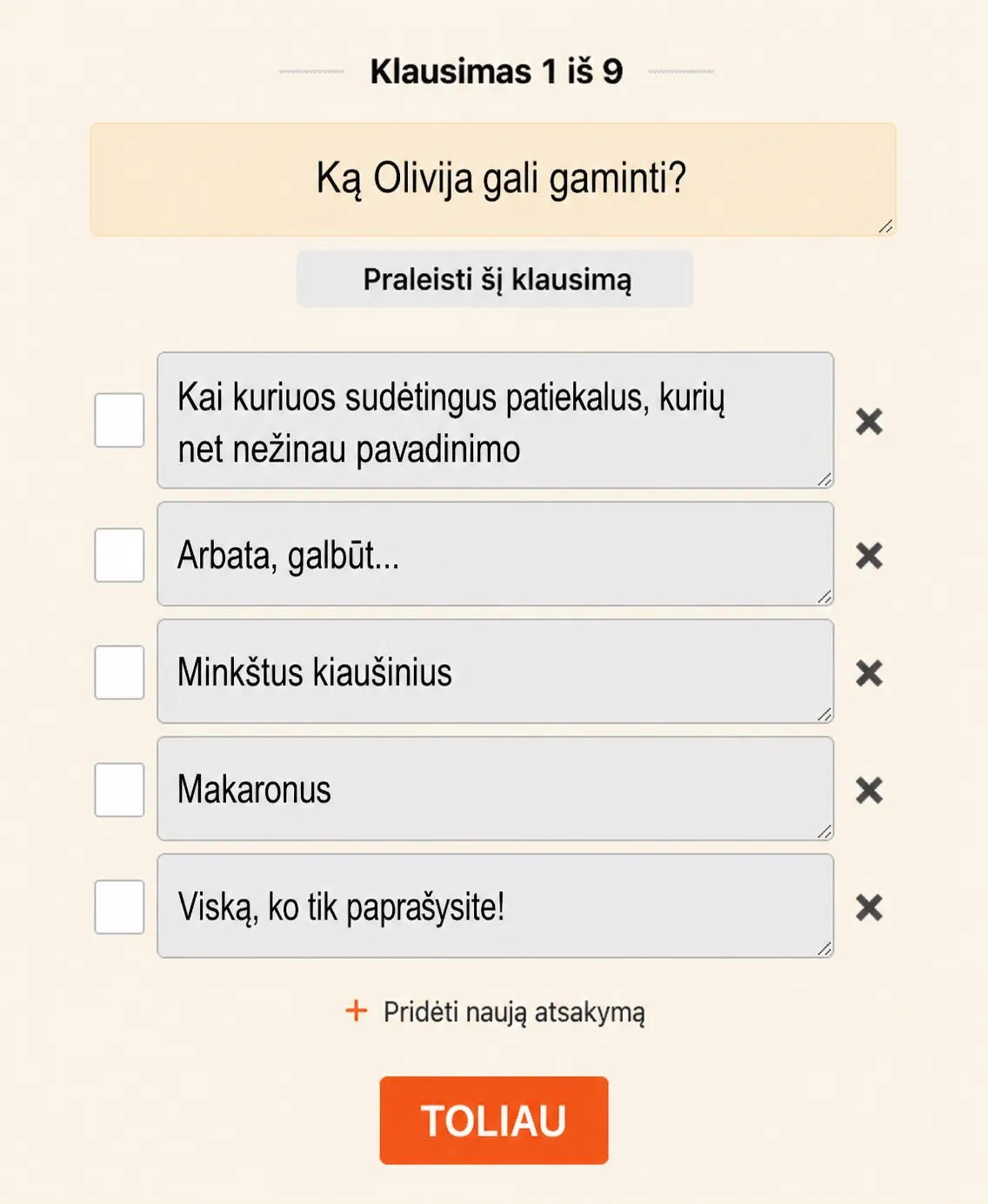 Kaip sukurti testą?