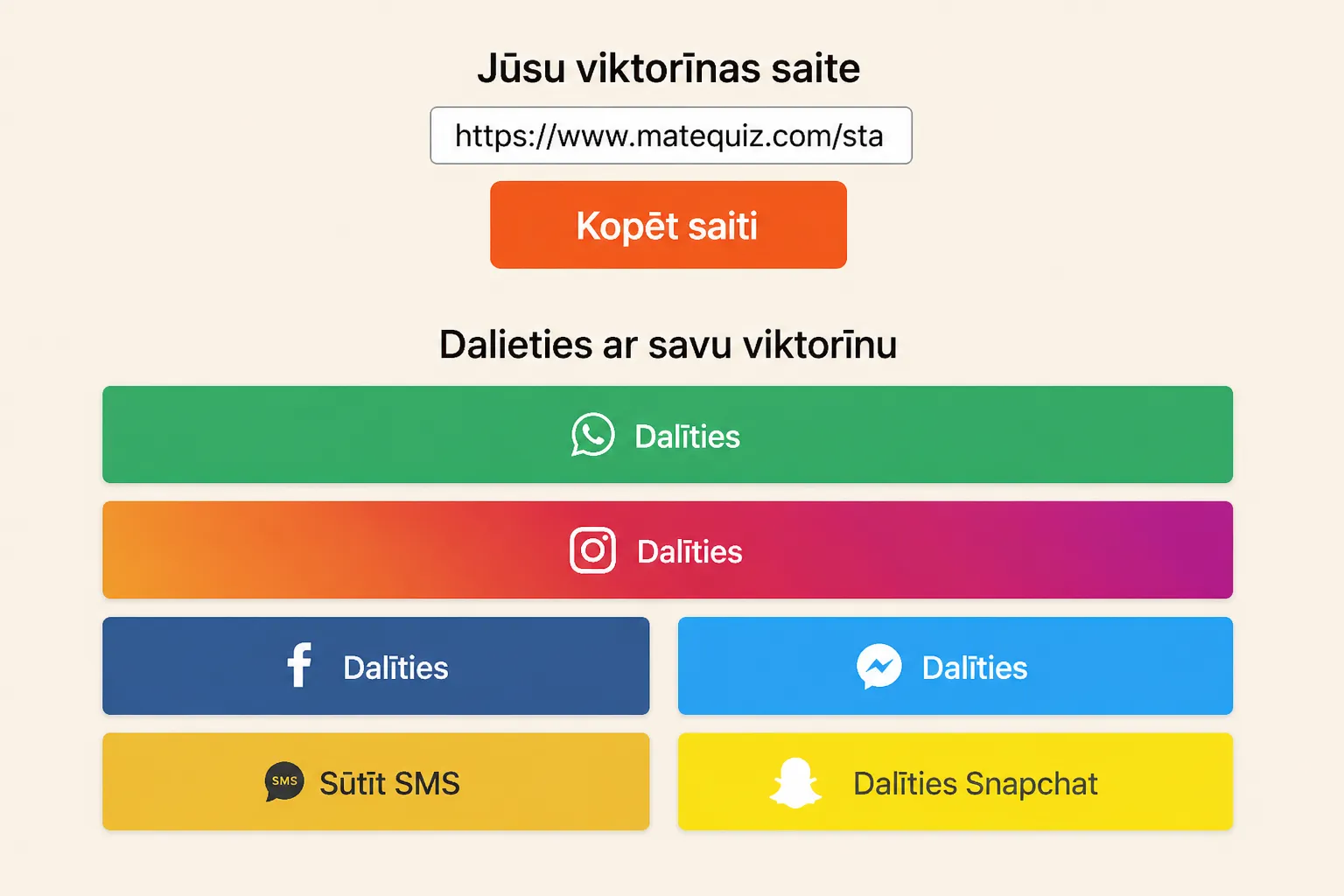   Kā dalīties ar testu?  