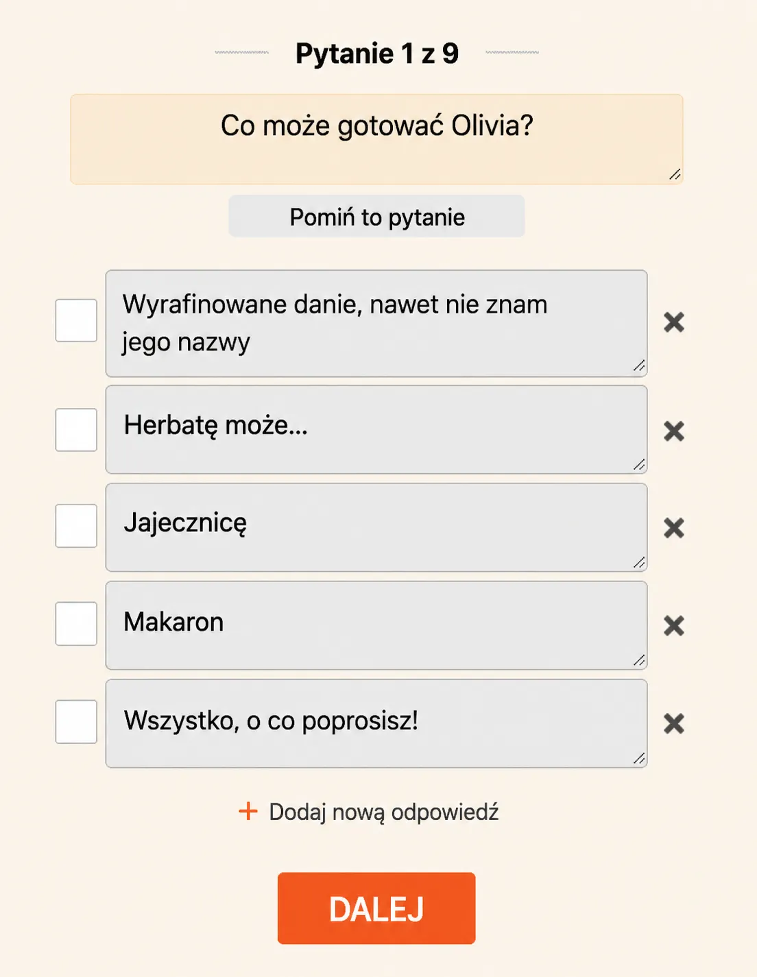 Jak stworzyć quiz?