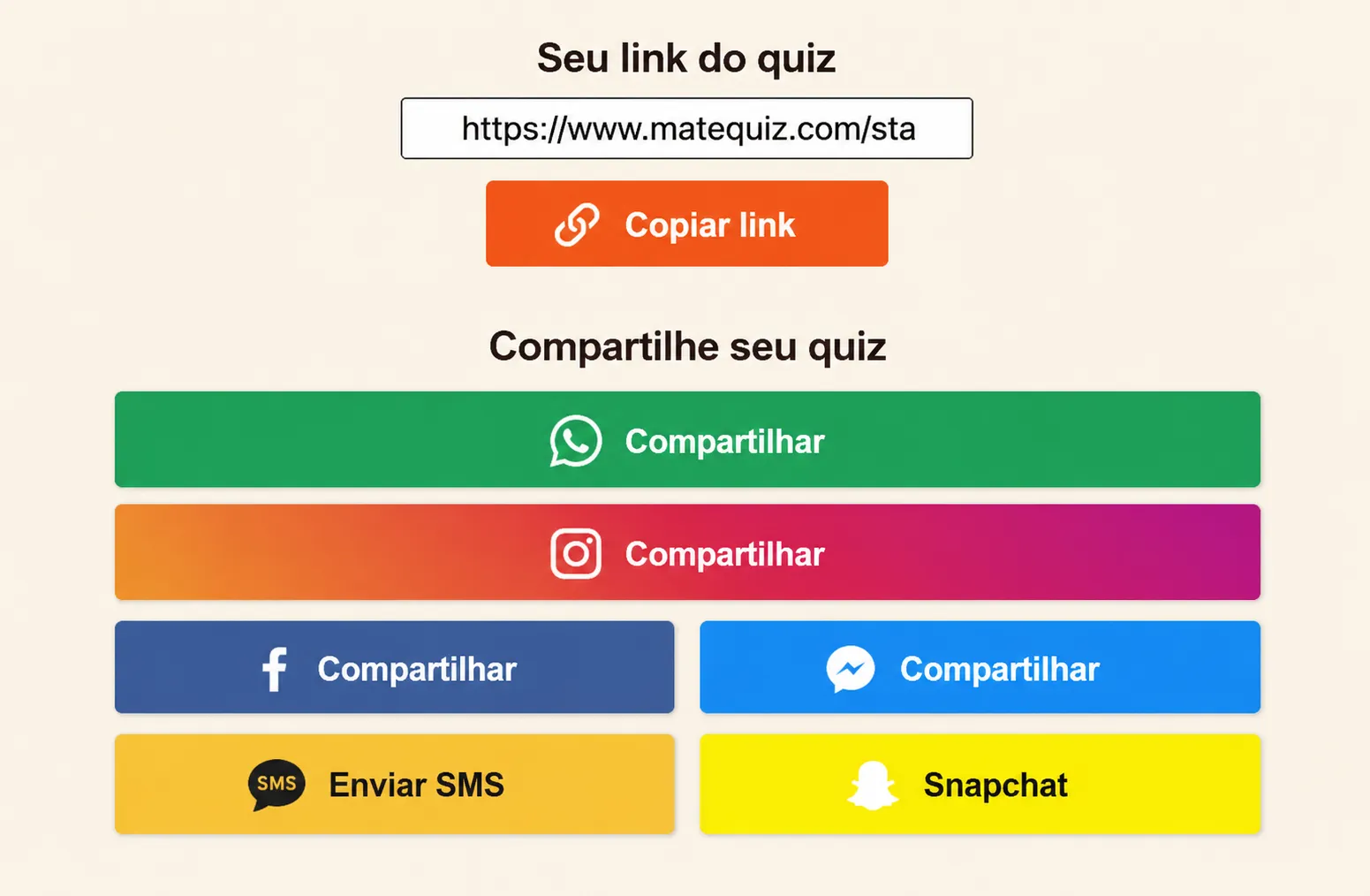 Como compartilhar o quiz?