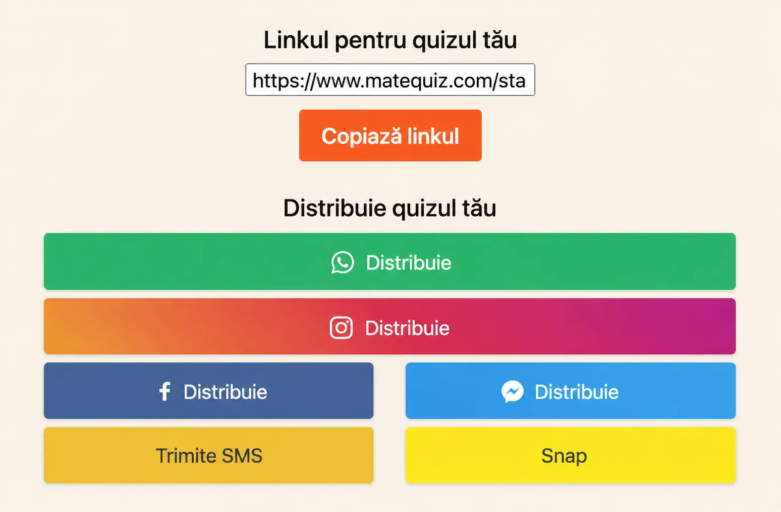 Cum să împărtășești chestionarul?