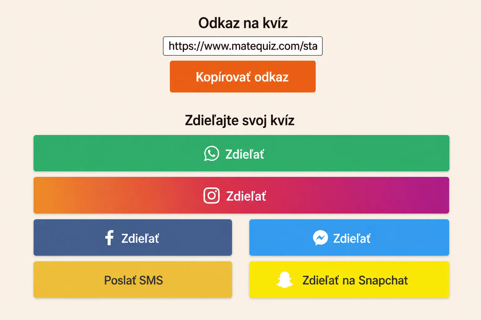 Ako zdieľať kvíz?