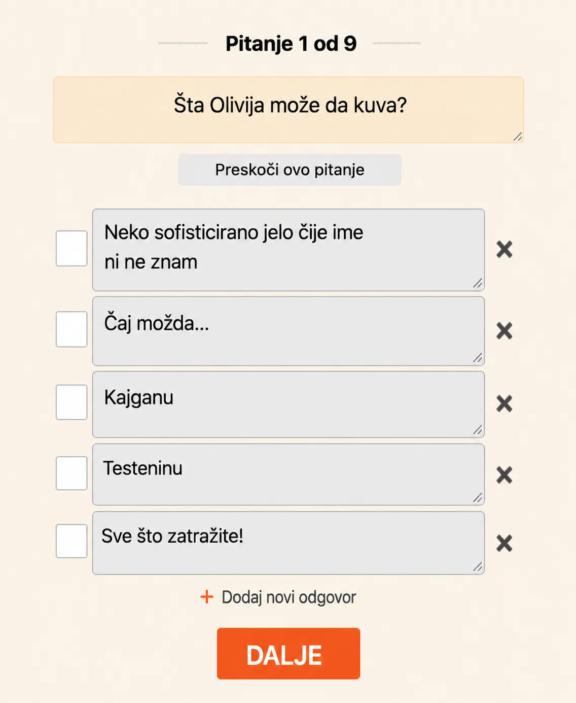 Kako napraviti kviz?